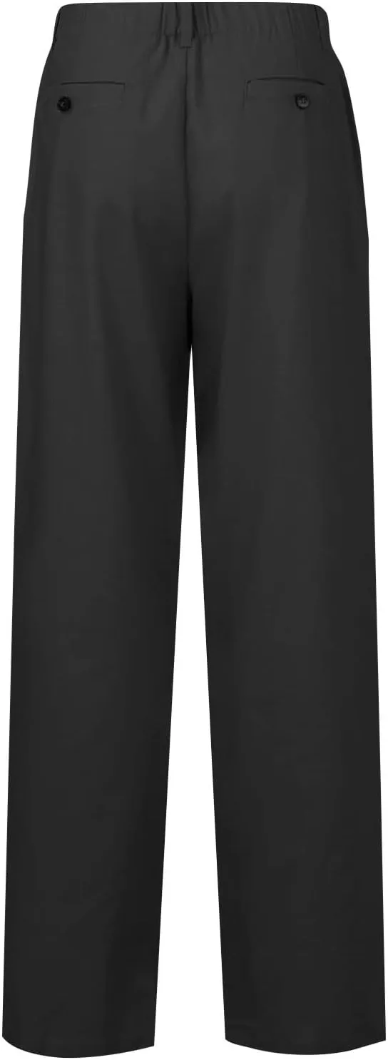 Cargo Pants for Women Casual Solid Pant Straight High Waist Buttons Pleated Trousers Wide Leg Sweatpants with Pocket