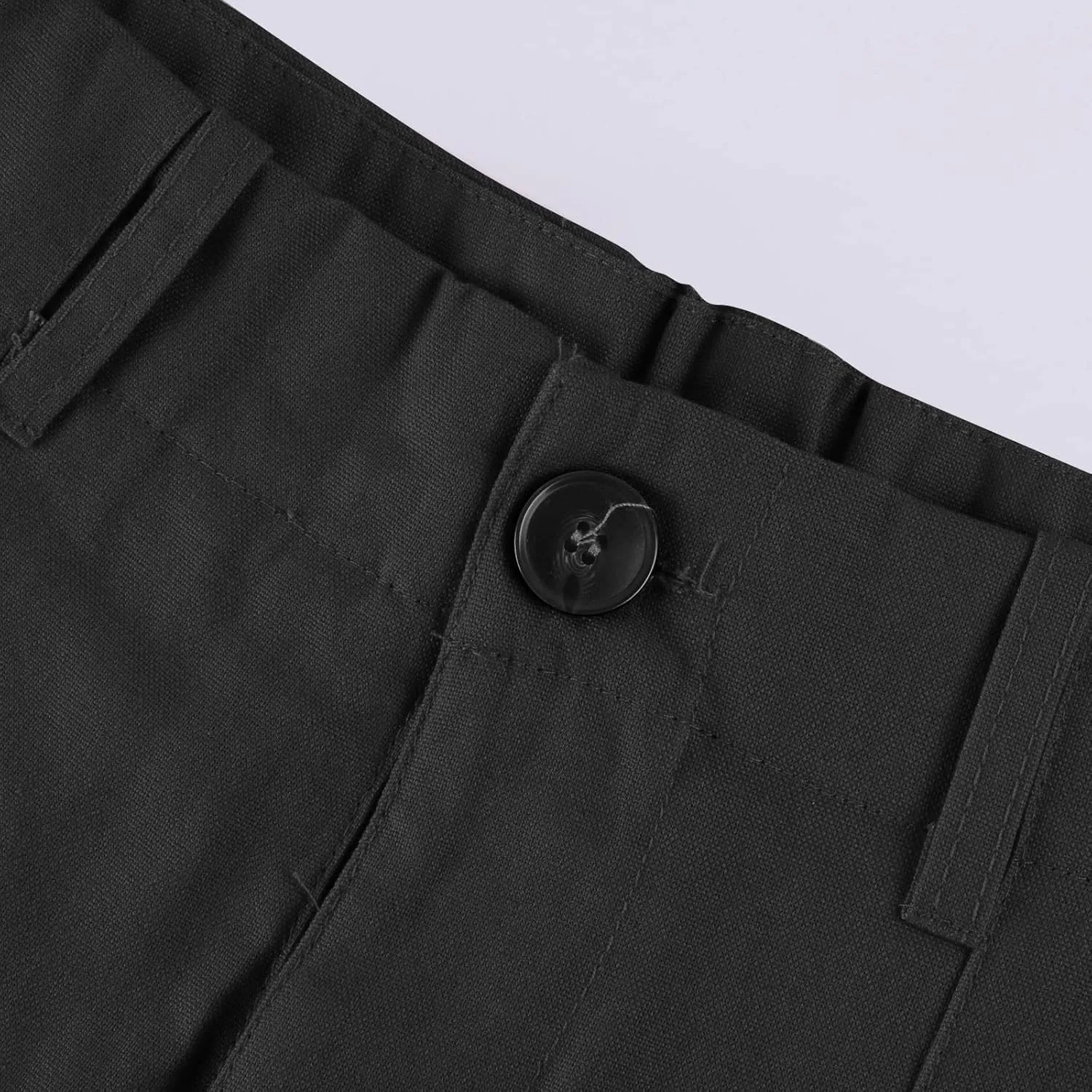 Cargo Pants for Women Casual Solid Pant Straight High Waist Buttons Pleated Trousers Wide Leg Sweatpants with Pocket