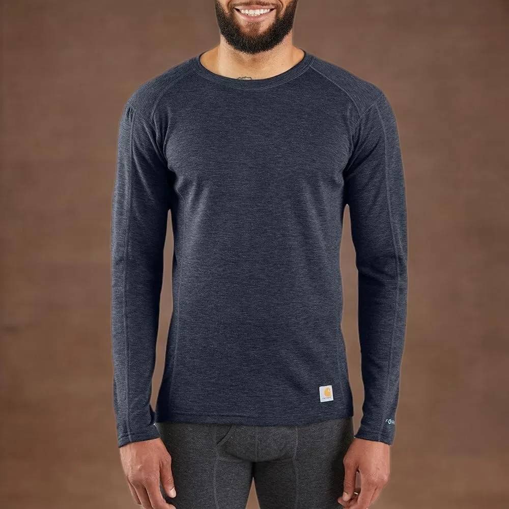 Carhartt Men's Force Midweight Synthetic-Wool Blend Base Layer Crewneck Pocket Top
