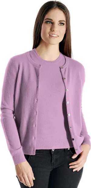 Cashmere Boutique 100% Pure Cashmere Cardigan Twin Sets for Women - Round Neck, Long Sleeve, Button Down, Soft & Warm Sweater