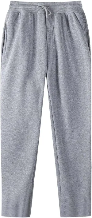 Casual Wide Leg Sweatpants for Women High Waisted Solid Color Pant Baggy Drawstring Elastic Waist Trouser with Pocket