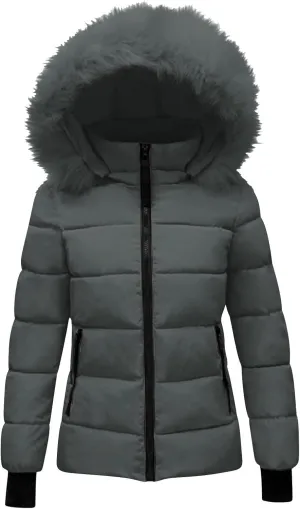 Ceboyel Womens Warm Winter Puffer Coats 2024 Trendy Hooded Jackets Thicken Down Coat With Hood Fur Lightweight