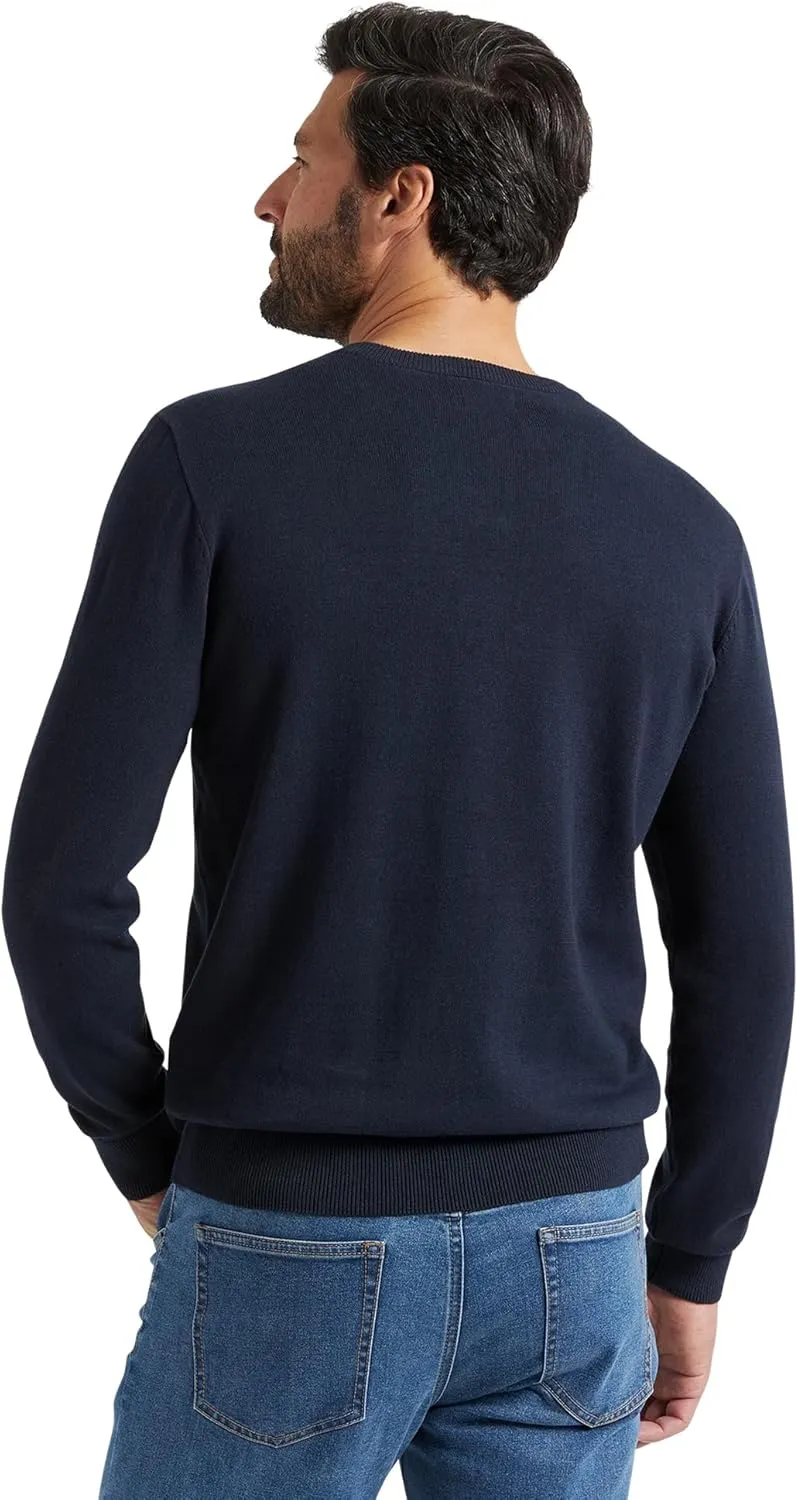 Chaps Men's Casual V Neck Sweater - Ribbed Knit Slim Fit Long Sleeve Pullover Top for Men (M-2XL)