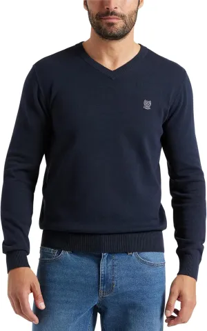 Chaps Men's Casual V Neck Sweater - Ribbed Knit Slim Fit Long Sleeve Pullover Top for Men (M-2XL)