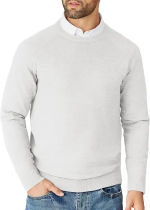 COOFANDY Men's Crewneck Sweater Casual Dress Pullover Sweater Slim Fit Lightweight Long Sleeve Raglan Sweaters