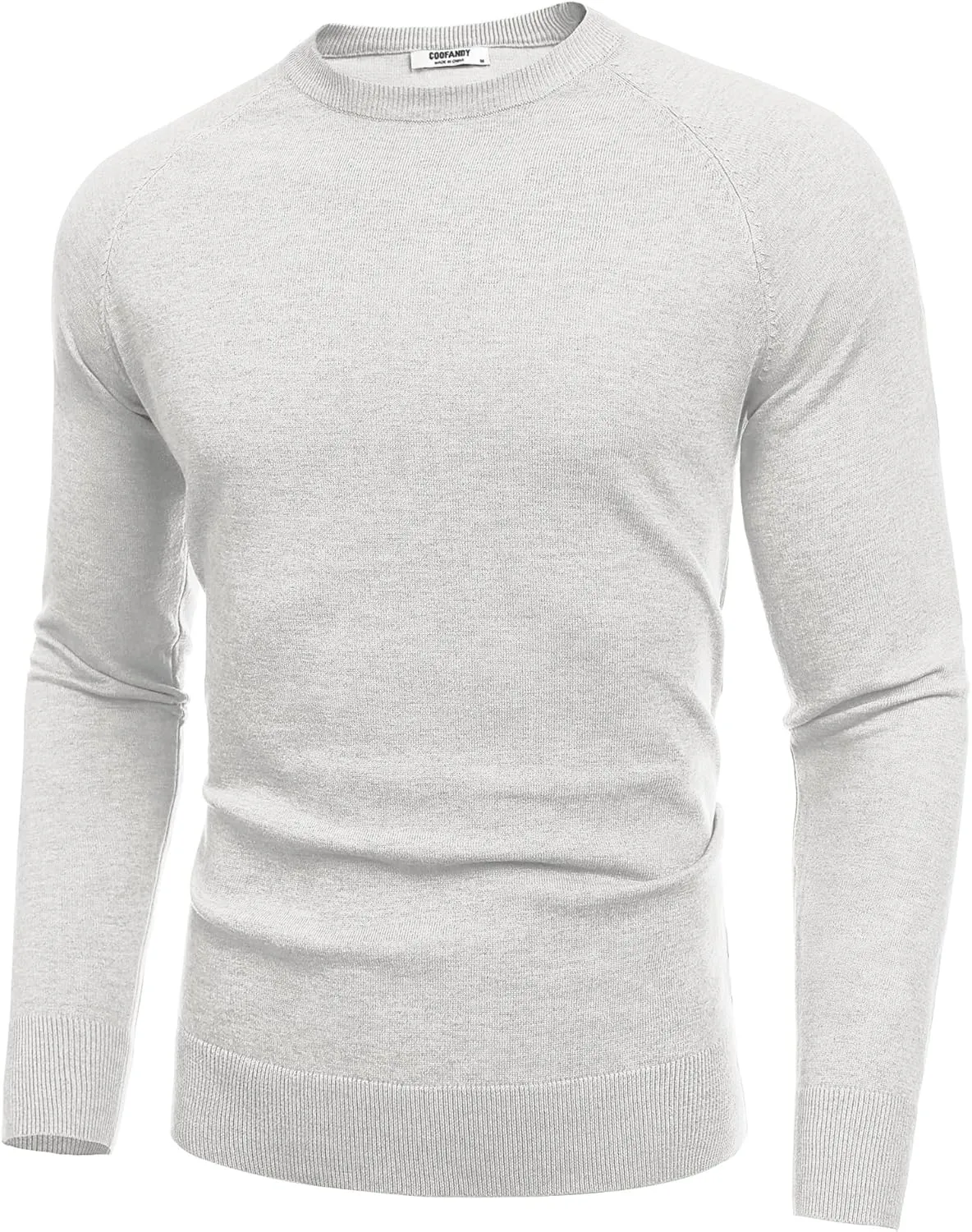 COOFANDY Men's Crewneck Sweater Casual Dress Pullover Sweater Slim Fit Lightweight Long Sleeve Raglan Sweaters