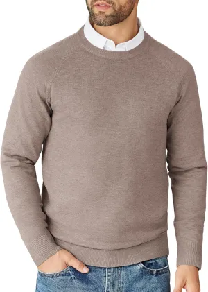 COOFANDY Men's Crewneck Sweater Casual Dress Pullover Sweater Slim Fit Lightweight Long Sleeve Raglan Sweaters