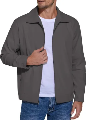 COOFANDY Men's Lightweight Zip Up Jacket Eisenhower Work Office Jackets Casual Golf Outwear
