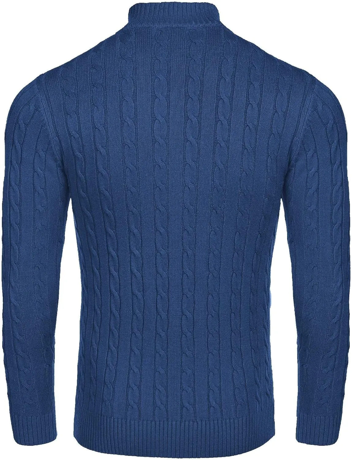 COOFANDY Men's Quarter Zip Sweater Slim Fit Casual Knitted Turtleneck Pullover Mock Neck Polo Sweater