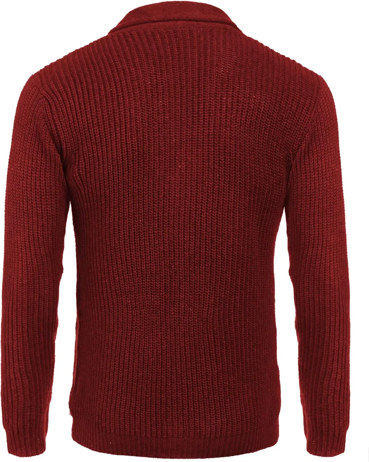 COOFANDY Men's Shawl Collar Cardigan Sweater Slim Fit Cable Knit Button up Sweater with Pockets