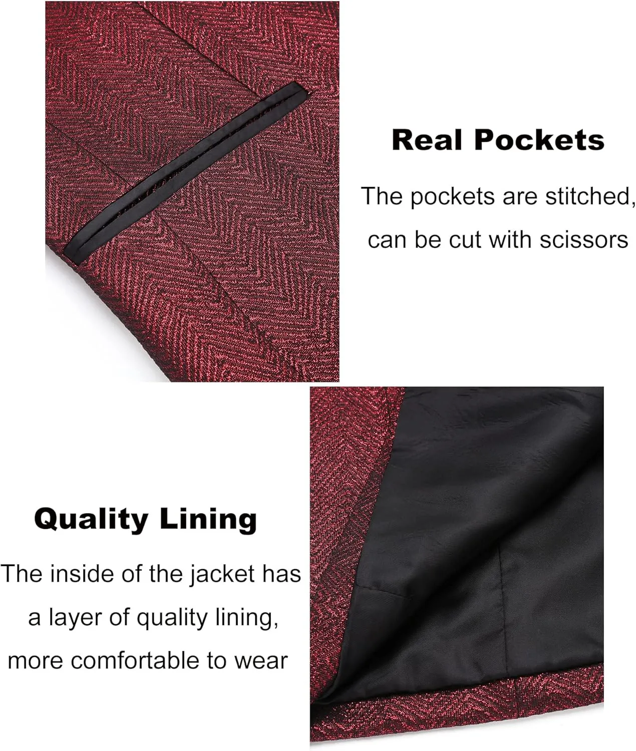 COOFANDY Men's Tuxedo Jacket Slim Fit Shawl Lapel Blazer One Button Suit Jackets for Party Prom Wedding Dinner