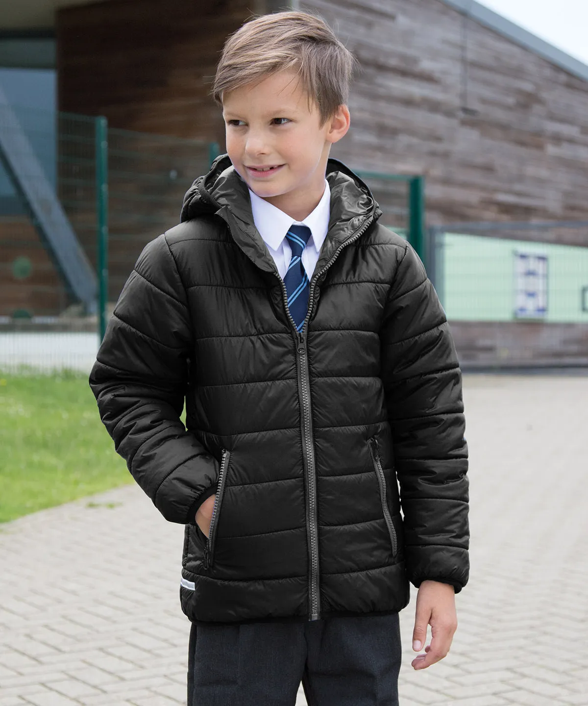 Core junior soft padded jacket | Navy/Lime