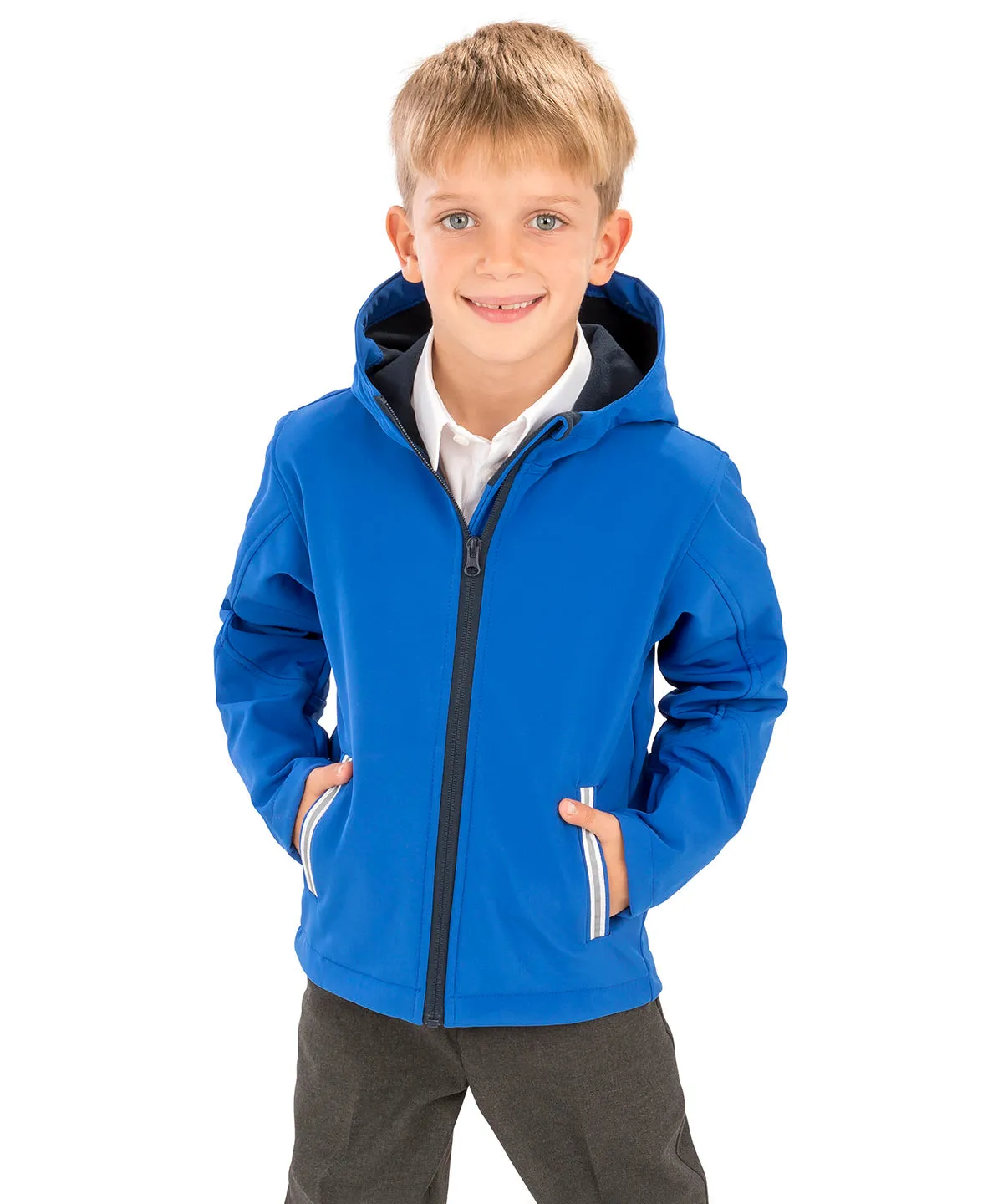 Core junior TX performance hooded softshell jacket | Vivid Green/Black