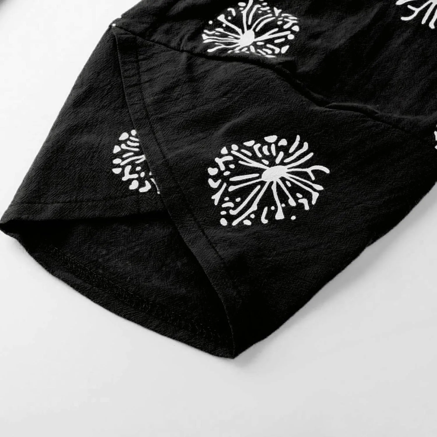 Cotton Linen Pants Women Casual Palazzo Trousers Baggy Wide Leg Pants Floral Print Summer Beach Vacation Pants with Pockets