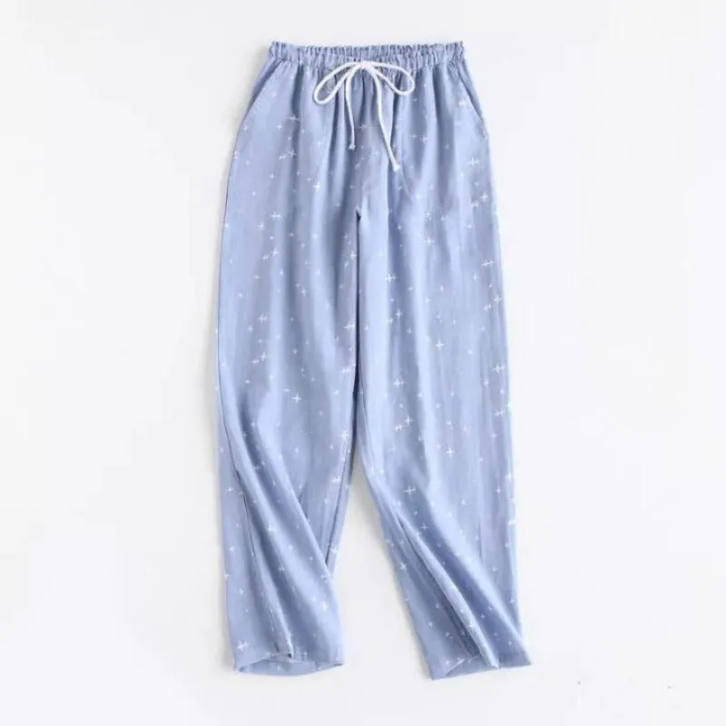 Couples Cotton Gauze Sleep Pants