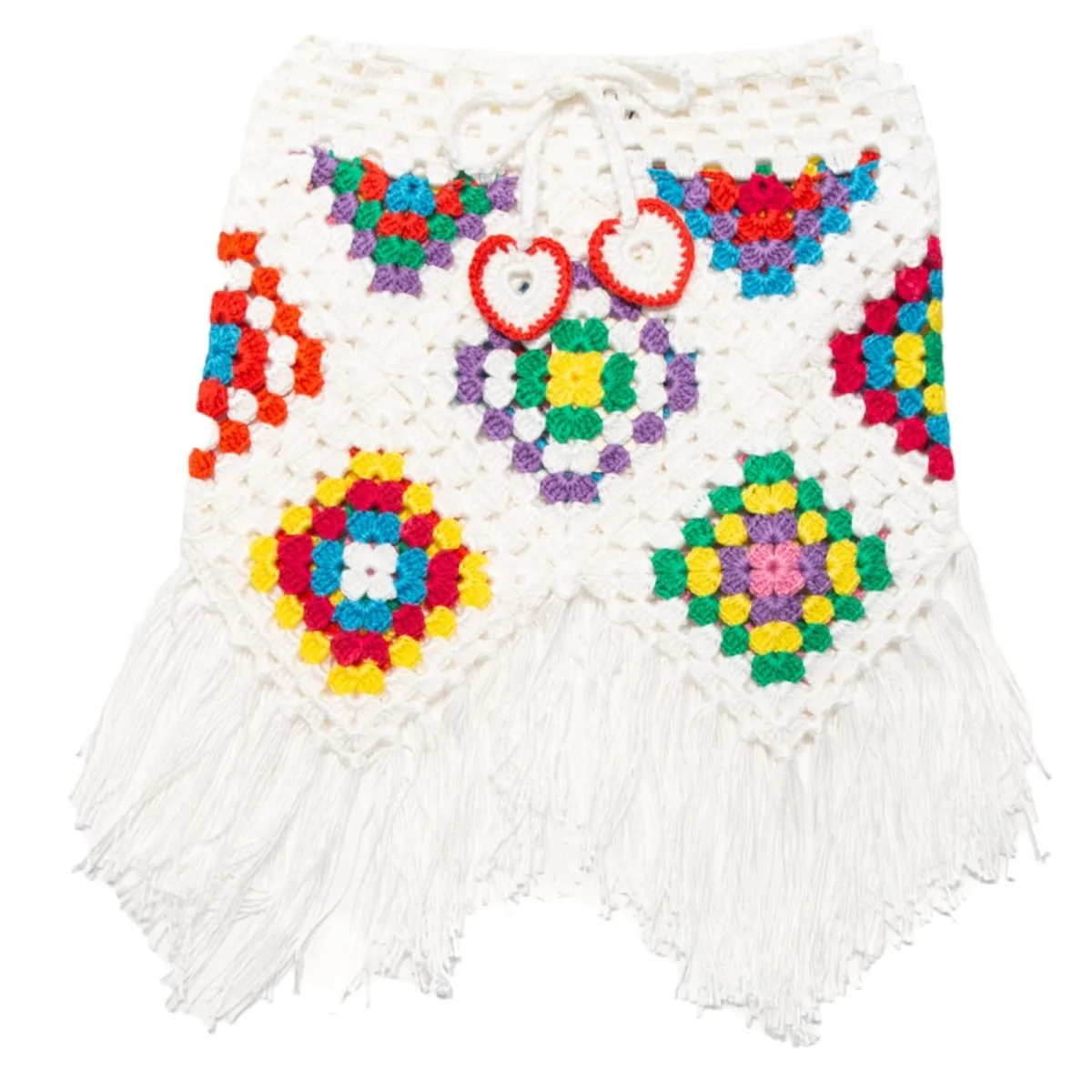 CROCHET RAINBOW FRINGE SKIRT