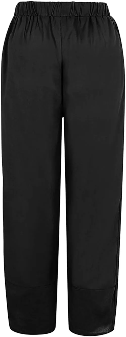 Cropped Pants for Women Boho Summer High Waist Capri Pants Dandelion Print Comfy Straight Leg Lounge Pant with Pockets