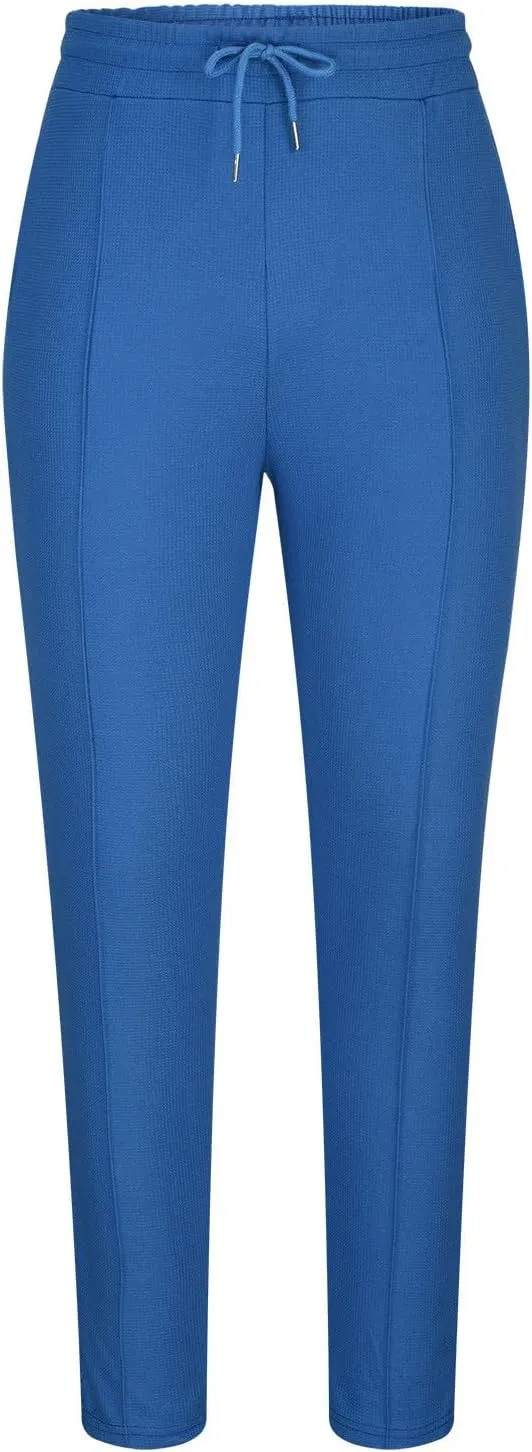 Ctreela Men's Casual Dress Pants Skinny Chino Pants Waffle Tapered Pants Flat Front Slacks Slim-Fit Elastic Waist Trousers