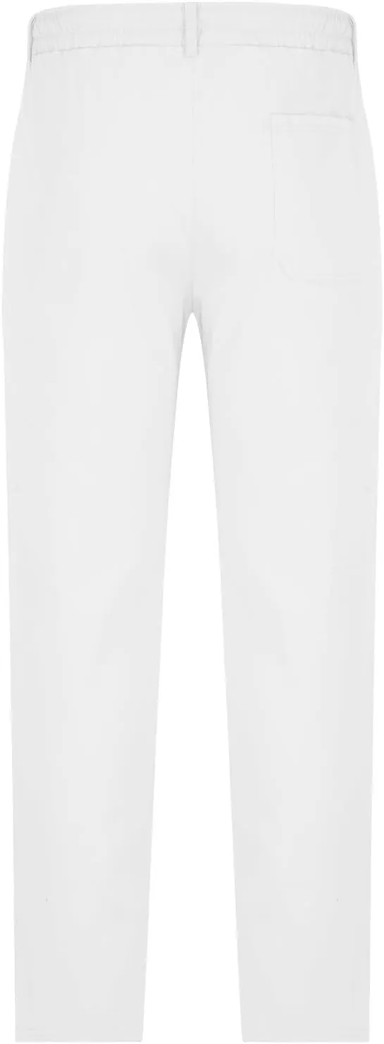 Ctreela Summer Fall Chino Pants Men Casual Drawstring Elastic Waist Daily Pants Lightweight Thin Slim-Fit Slacks Trousers