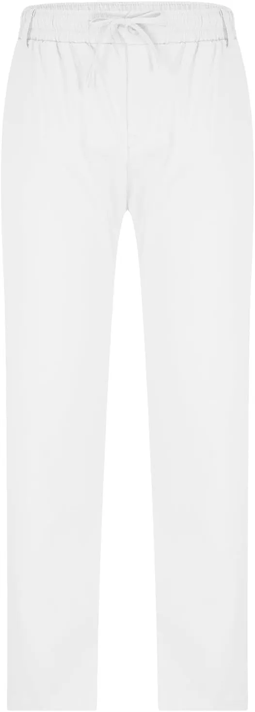 Ctreela Summer Fall Chino Pants Men Casual Drawstring Elastic Waist Daily Pants Lightweight Thin Slim-Fit Slacks Trousers