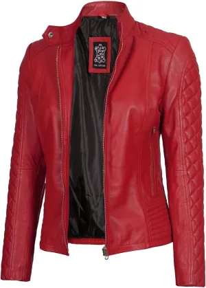 Decrum Womens Leather Jacket - Real Lambskin Fashion Leather Jackets for Women