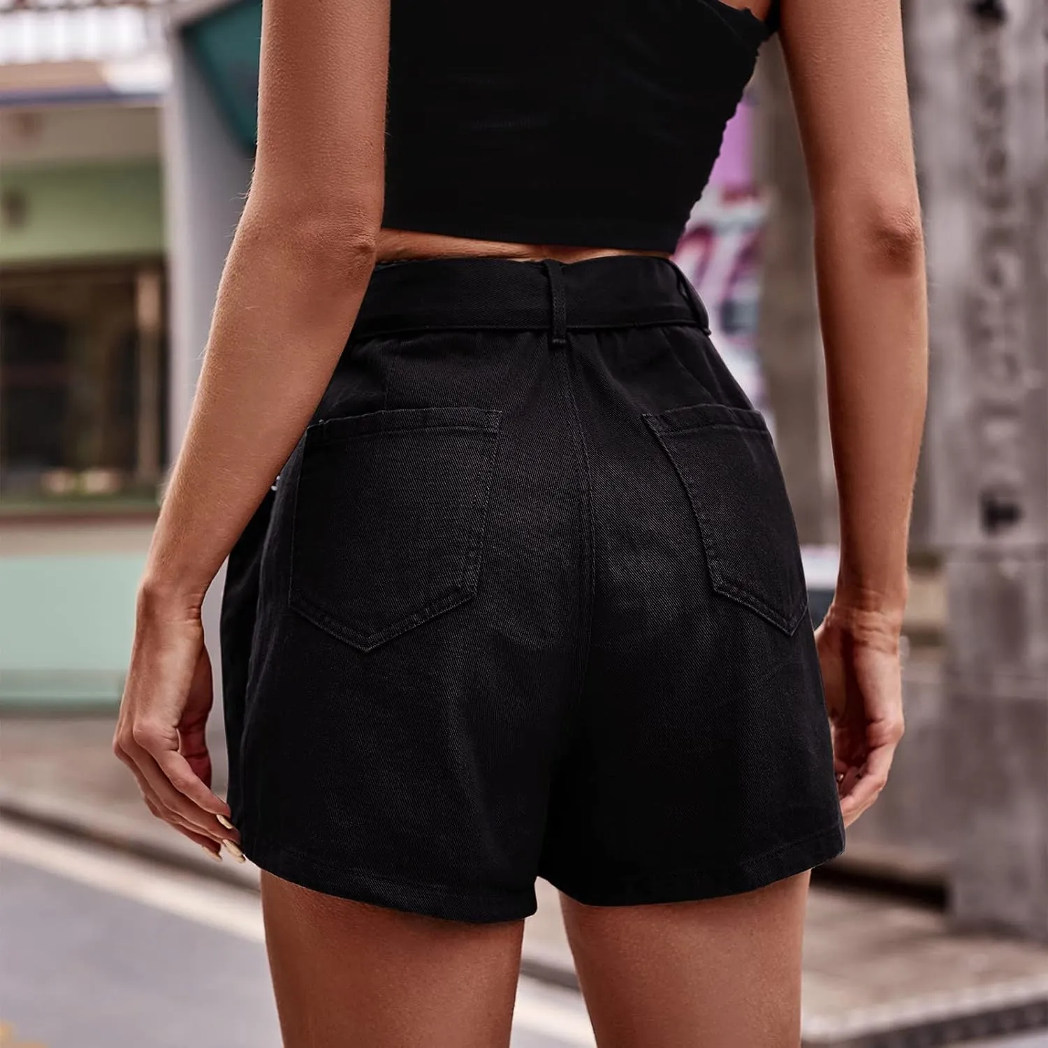 Denim Cargo Skort for Women High Waisted Casual Mini Skirt Y2K Jean Shorts 2025 Summer Cute Short Jeans with Pockets