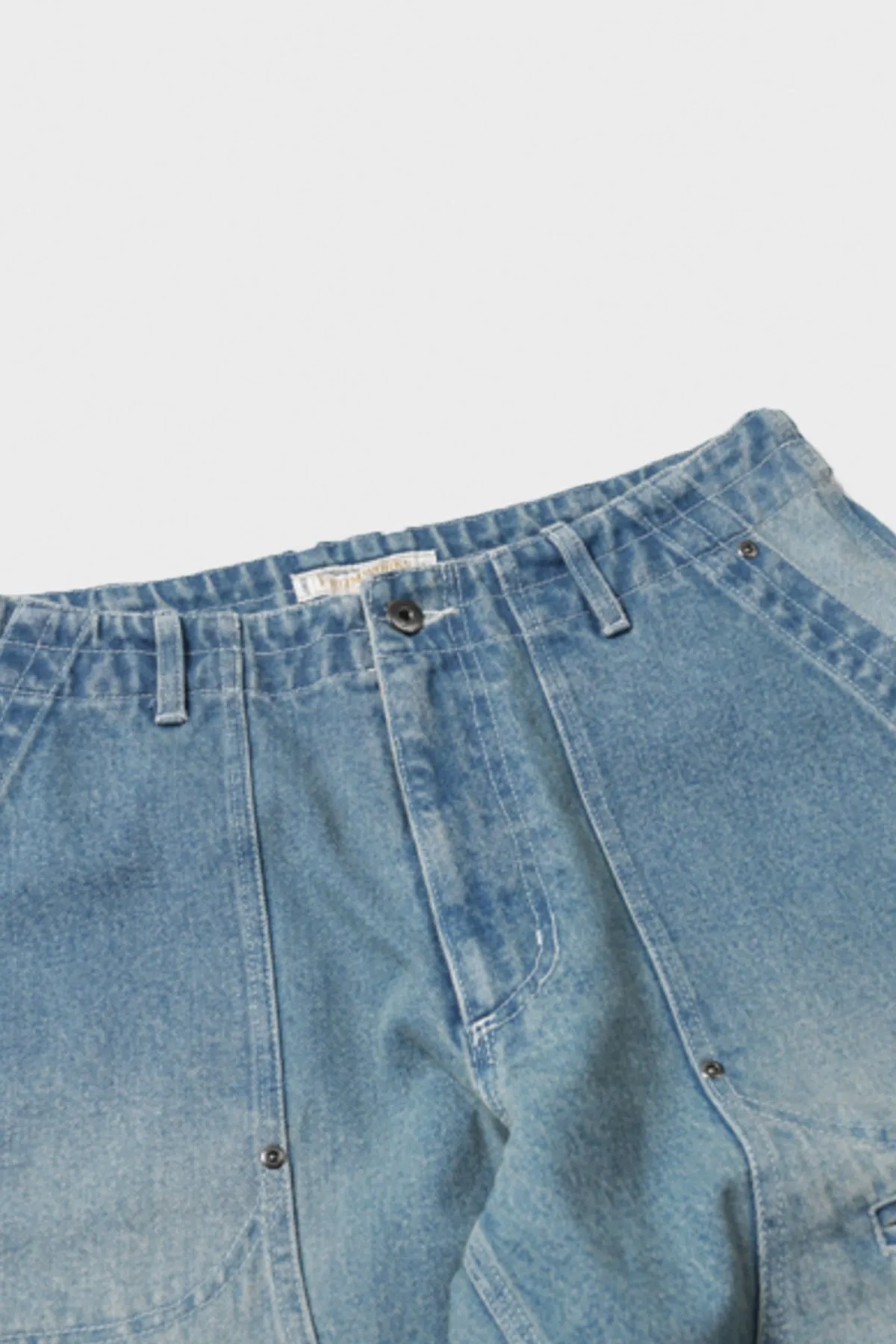 Denim Double Knee Work Pants - Light Blue