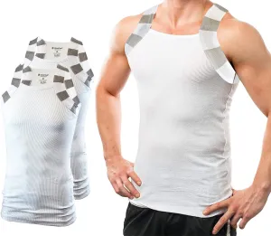 Different Touch 2 Pack Men Square Cut Two Tone Trim Tank Top