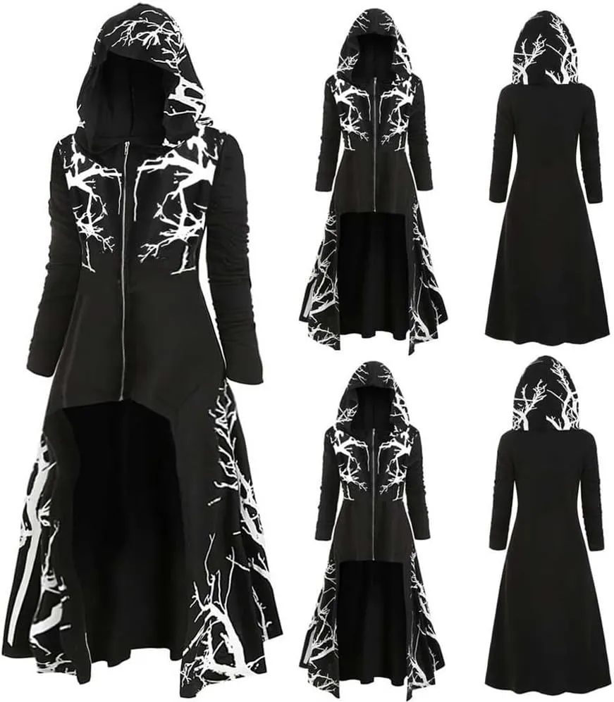 diffstyle Women Moon Gothic Witchcraft Punk Vintage Casual Long Hoodies Top Sweatshirt