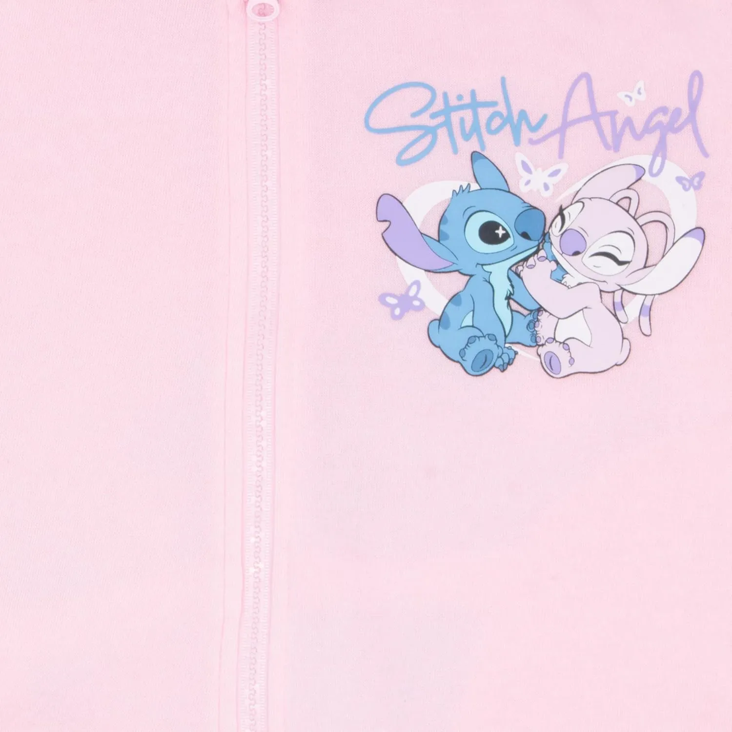 Disney Lilo & Stitch Girl's Zip-Up Varsity Bomber Jacket - Casual Lightweight Coat with Stitch Graphic Print for Kids