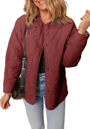 Dokotoo Womens Quilted Lightweight Jackets Button Down Puffer Jacket Coats Padded Outwear with Pockets