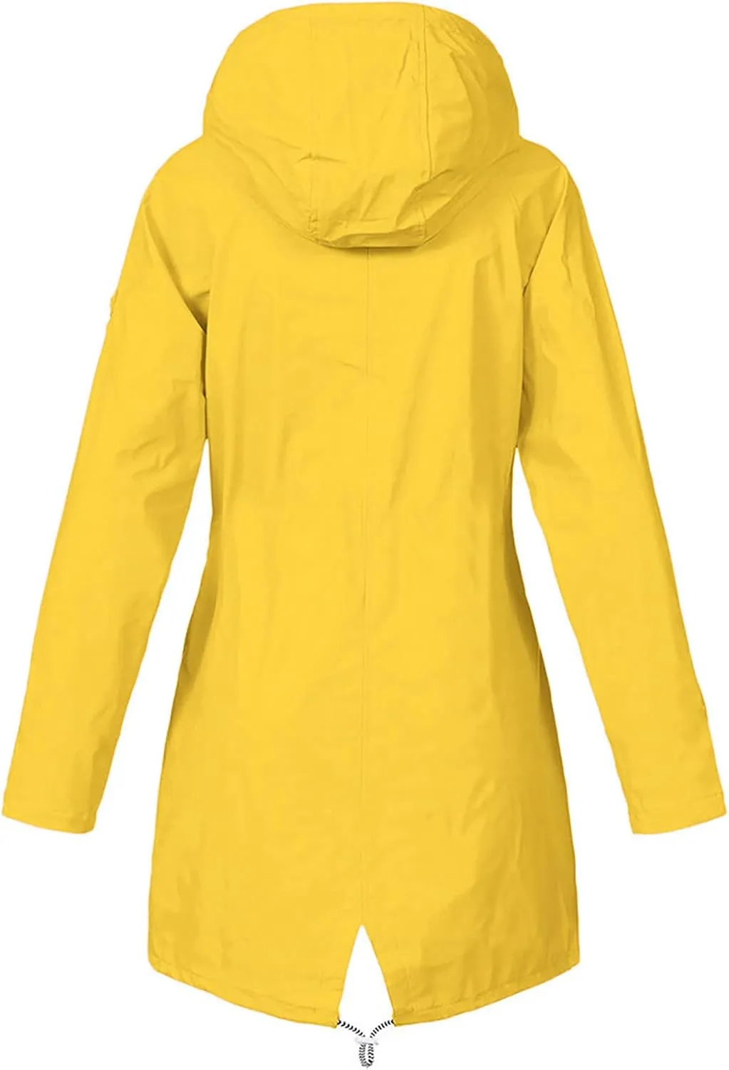 DOLKFU Women Zip Up Raincoats Windbreaker Outwear Long Sleeve Warm Winter Trench Rain Jacket Hooded Outdoor Coat With Pocket
