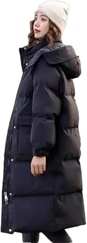 Down Padded Jacket Women's Winter Clothing Style Loose Cotton-Padded Coat Mid-Length Padded Jacket Bread Coat