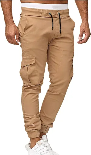 Drawstring Pant Fashion Men's Sport Pure Color Bandage Casual Loose Sweatpants