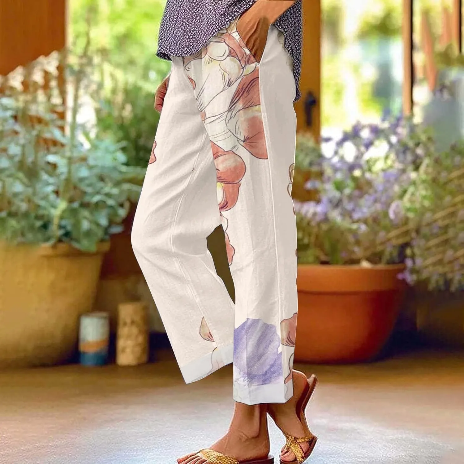 Dress Pants Women Waist Crop Pants Plus Size Straight Leg Slack Casual Trouser with Pocket Cute Outfits for Women
