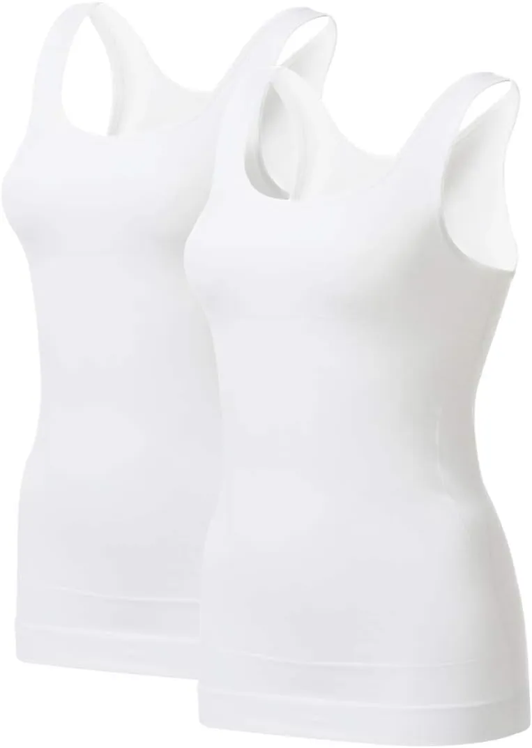EUYZOU Women's Tummy Control Shapewear Tank Tops - Seamless Body Shaper Compression Top