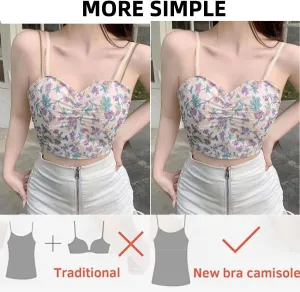 Floral Top Tops Women Girl Camisole Crop V Neck Dancing Halter