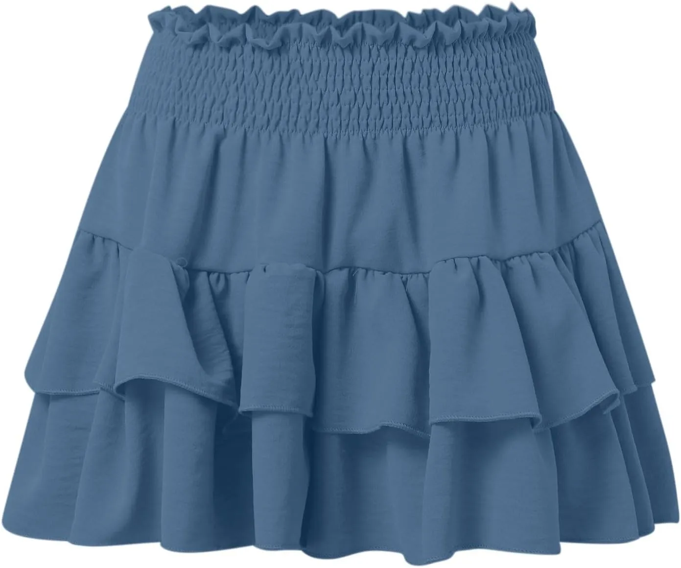 Flowy Running Shorts for Women High Waisted Solid Color Summer Tennis Skirts Trendy Casual Boho Ruffled Tiered Skort