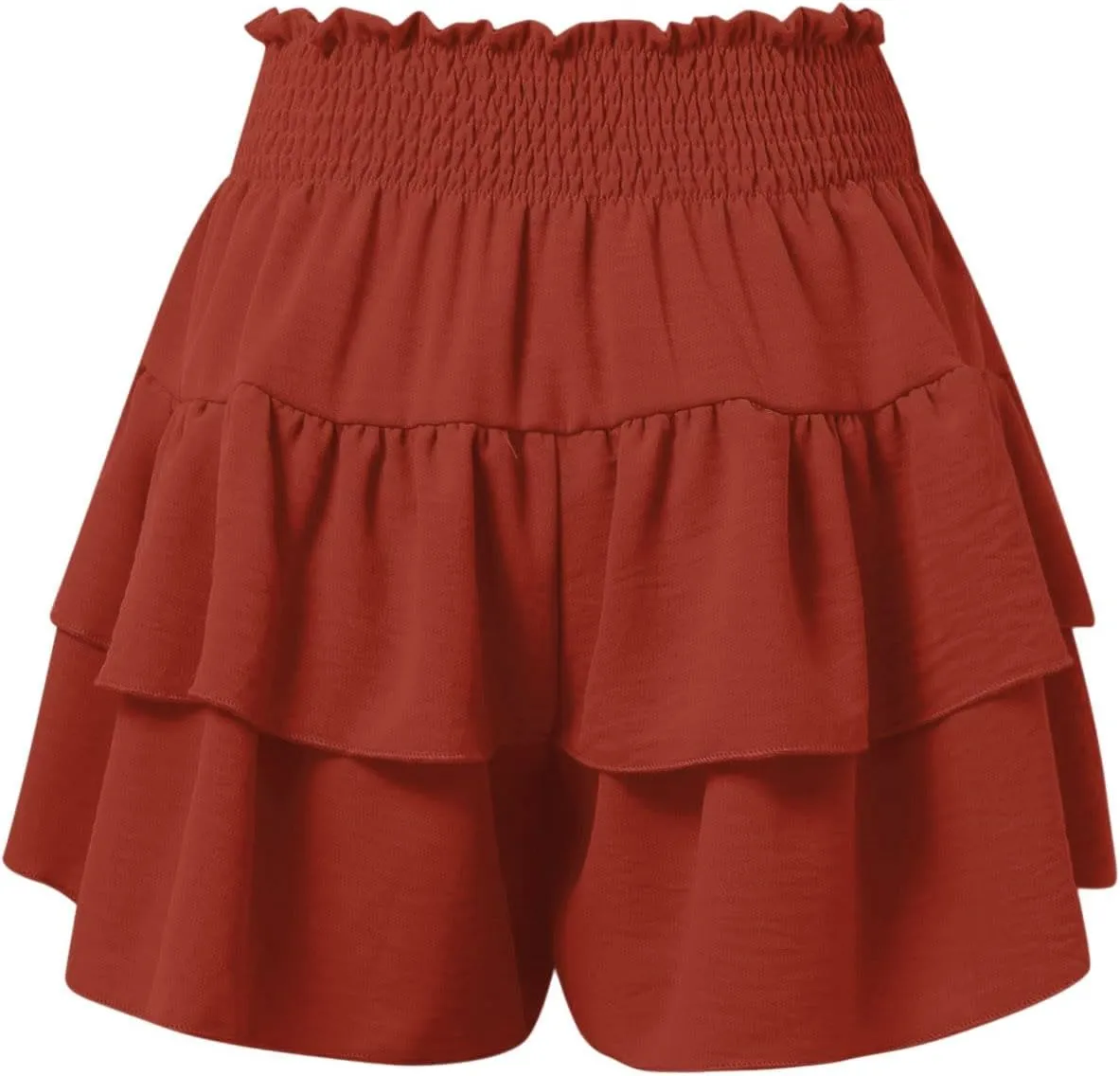 Flowy Skorts for Woman Summer Ruffle Tiered High Waist Casual Skorts Trendy Cute Golf Tennis Gym Workout Mini Skirts