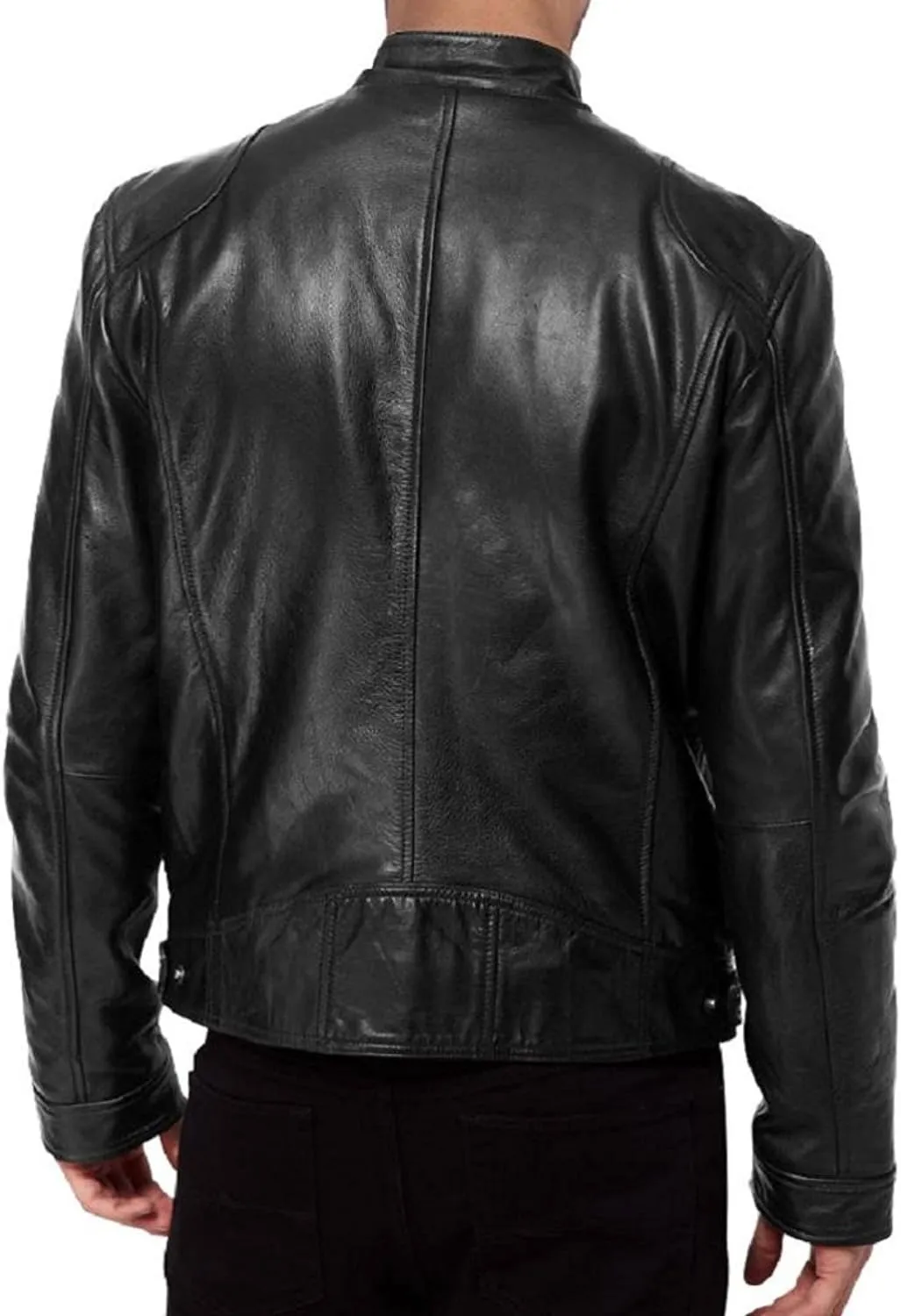 Genuine Leather Jacket Men Biker Lambskin Bomber Real Motorcycle Coat