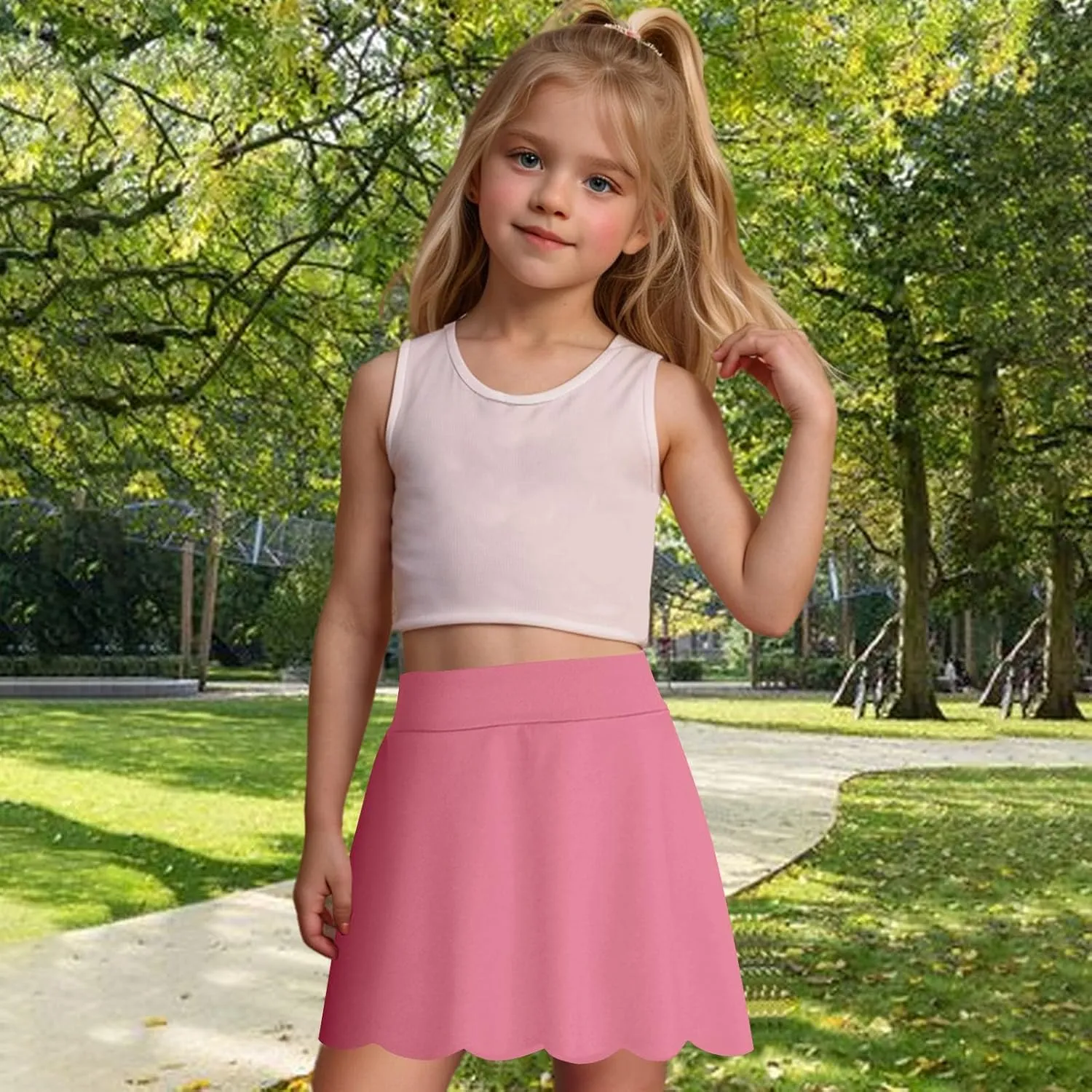 Girls Butterfly Shorts Y2K Trendy Flowy Shorts with Liner Summer Preppy 2 in 1 Tennis Skirts Athletic Workout Skorts
