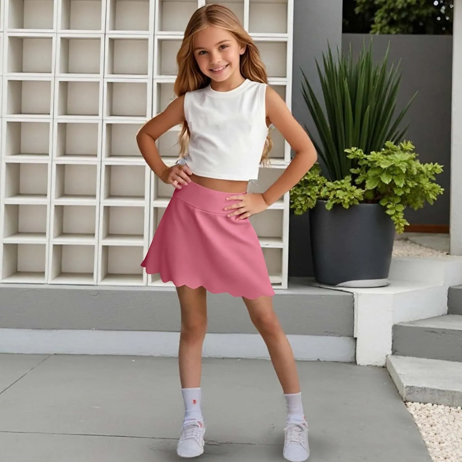 Girls Butterfly Shorts Y2K Trendy Flowy Shorts with Liner Summer Preppy 2 in 1 Tennis Skirts Athletic Workout Skorts