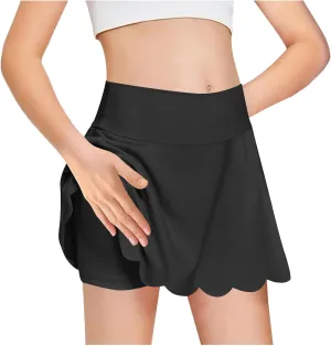 Girls Butterfly Shorts Y2K Trendy Flowy Shorts with Liner Summer Preppy 2 in 1 Tennis Skirts Athletic Workout Skorts