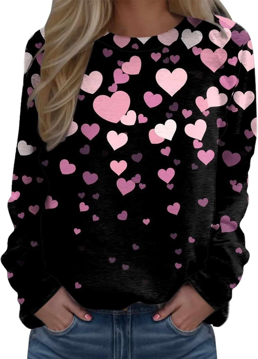 Glitter Tops Shirts for Women Casual Crewneck Summer Fall Glitter Tops Loose Fit Fashion Shiny Dressy Bell Sleeve