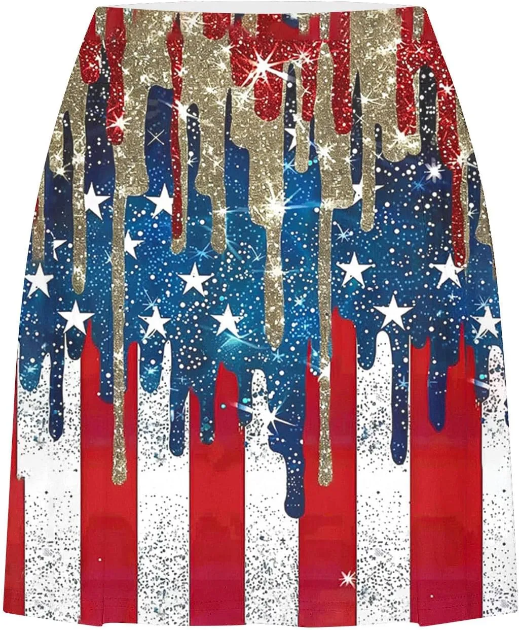 hlysgo Tennis Skorts for Woman Trendy American Flag Print Patriotic Workout Shorts 4th of July Athletic Shorts with Skirts