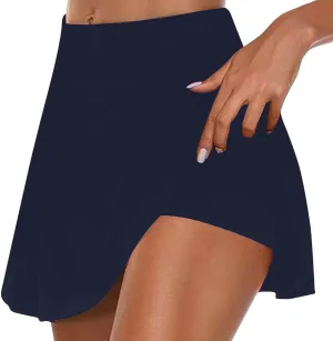hlysgo Tennis Skorts for Women 2025 Summer High Waisted Workout Pickleball Mini Skirt Solid Sport Athletic Casual Shorts