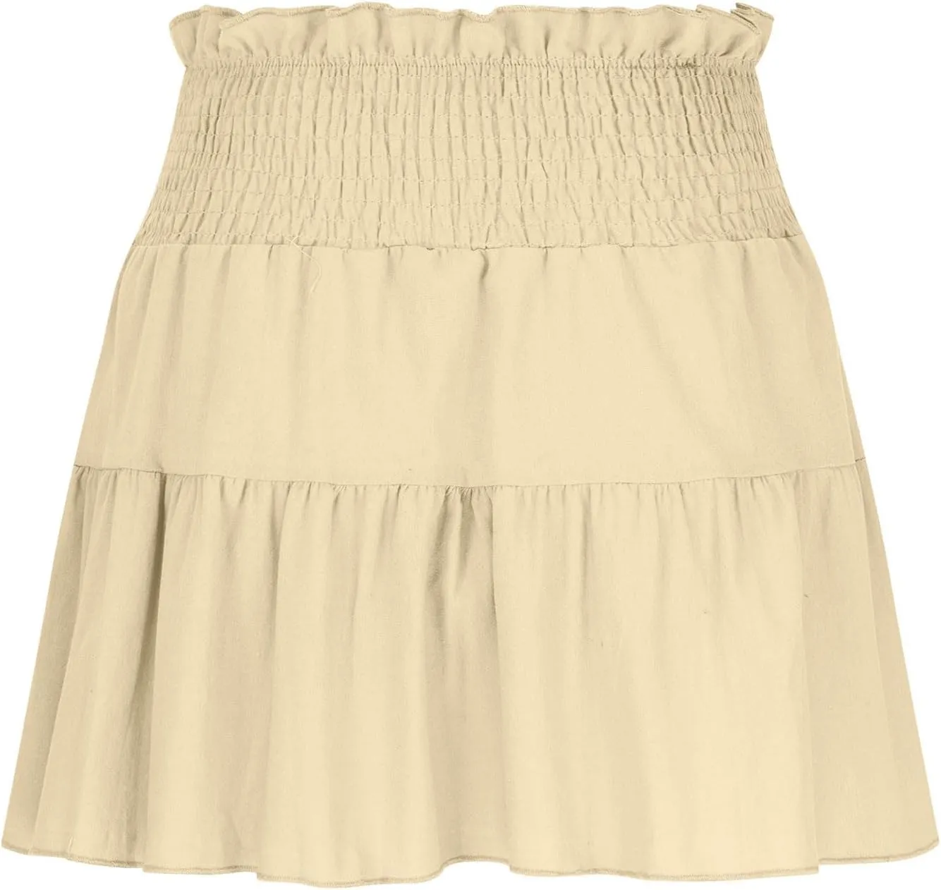hlysgo Womens Skirts 2025 Summer Flowy A Line Short Skirt High Waisted Ruffle Mini Skirts Peplum Cute Skirt for Teen Girls
