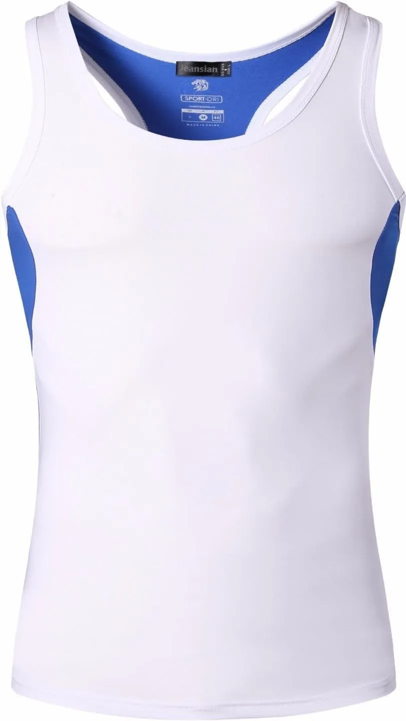 jeansian Men's Sport Quick Dry Sleeveless Tees Vests Tank Top Shirt LSL3306