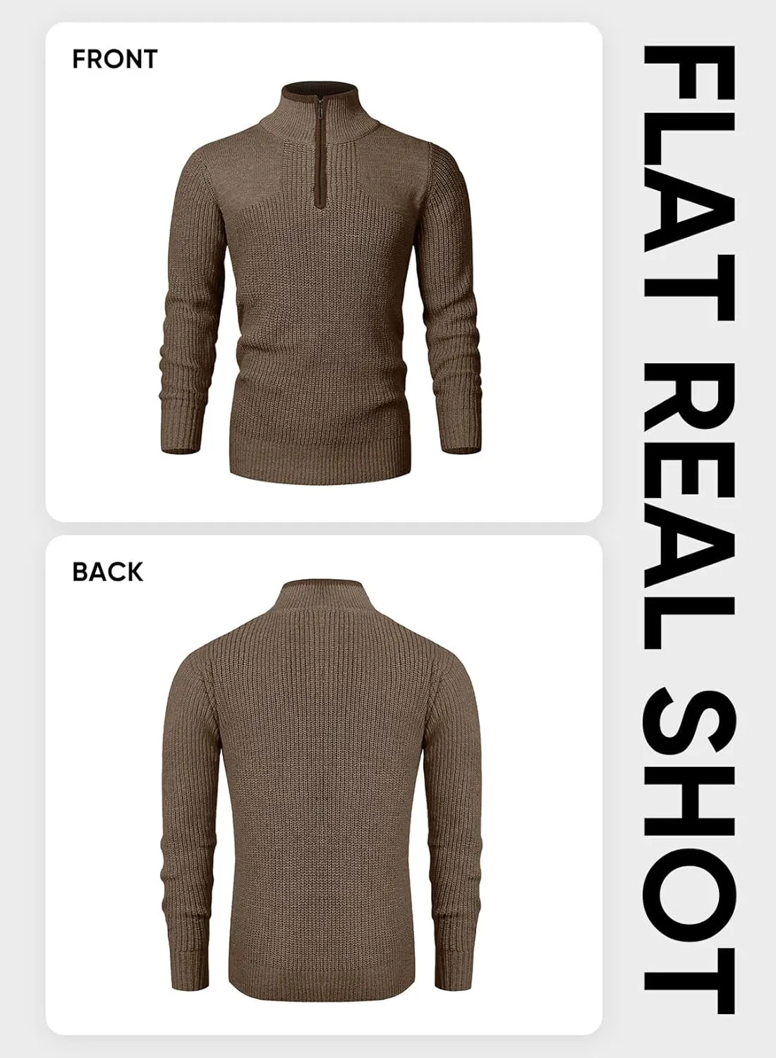JMIERR Mens Quarter Zip Sweater Lightweight Mock Neck Casual Long Sleeve Knitted Solid Pullover Sweaters
