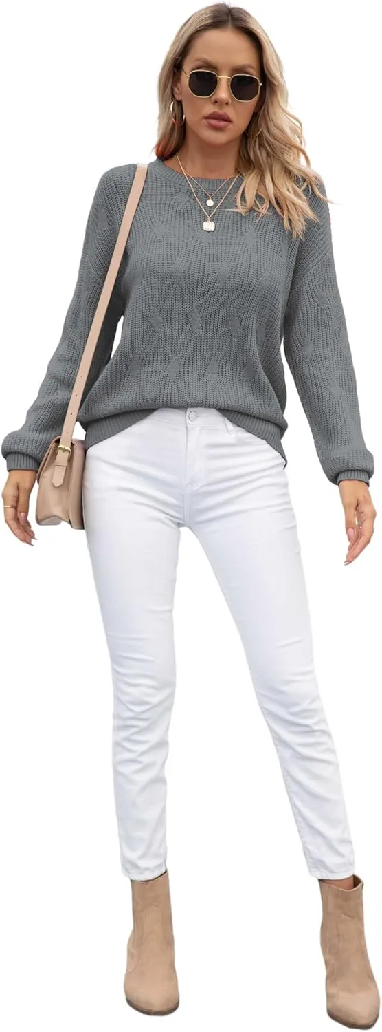 Jouica Women's Fall Lightweight Sweater Knit Casual Pullovers Sweaters for Women